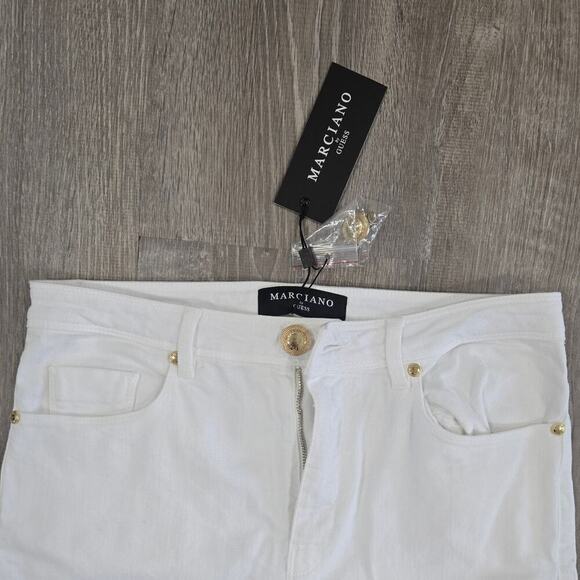 Nwt Marciano White Flared Cotton Denim Pants size 29 - Picture 2 of 8